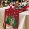 Christmas Table Runner 13x72 Inch, Red Snowflakes Pine Tree Table Decors for Seasonal Winter Xmas Holiday Home Kitchen Dining Party